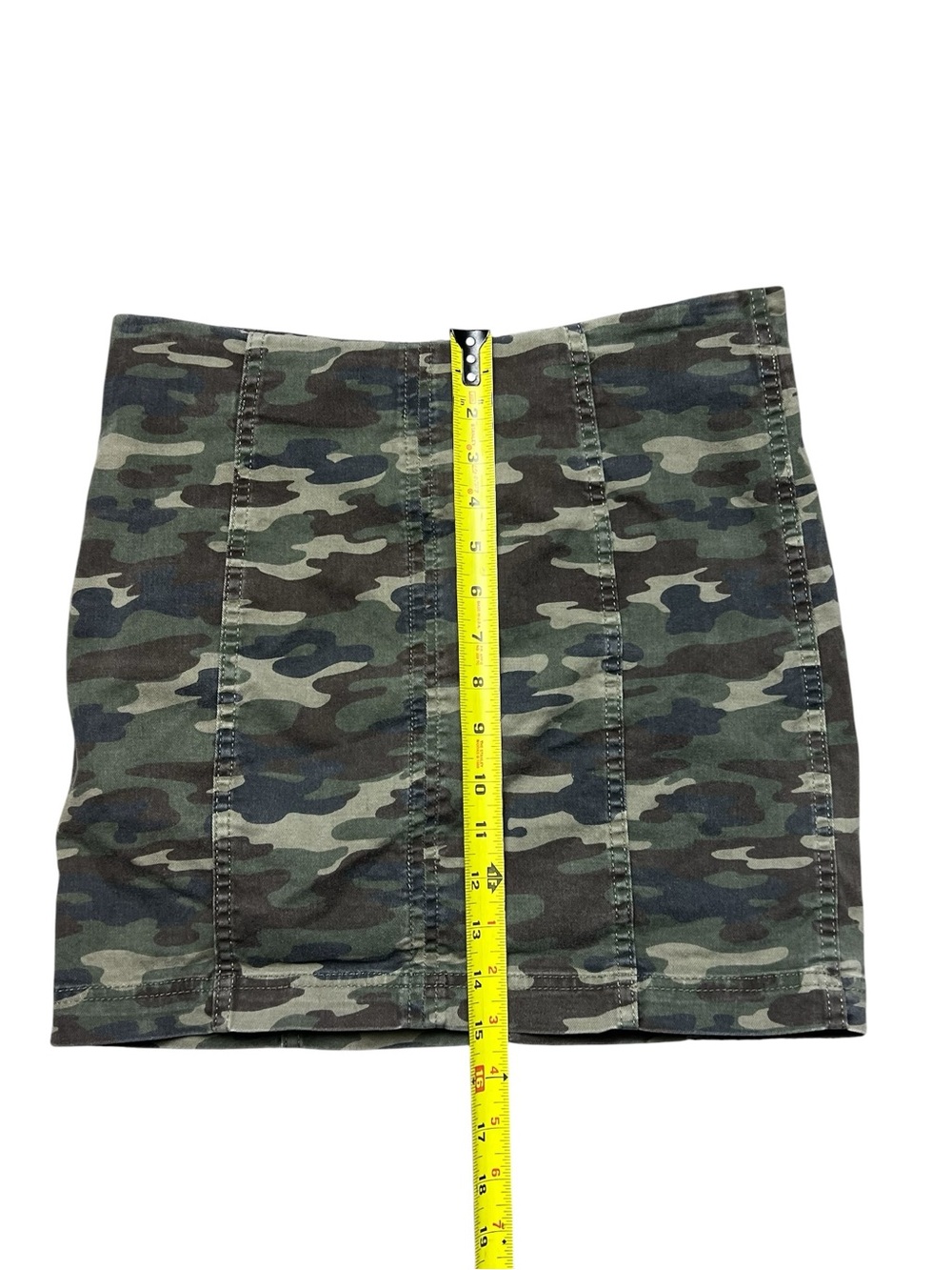 Free People Modern Femme Mini Skirt Women's Size 8 Green Camouflage Back Zip - Picture 6 of 6